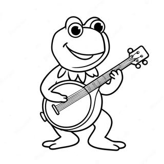 Kermit Grodan Spelar Banjo Malarbild 8276-6712