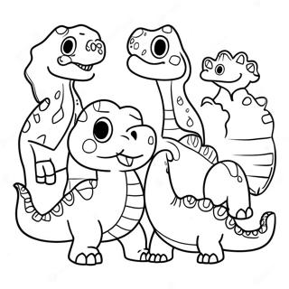 Fargglad Dinosauriefamilj Malarbild 8967-7329