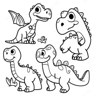 Fargglad Dinosauriefamilj Malarbild 8967-7331