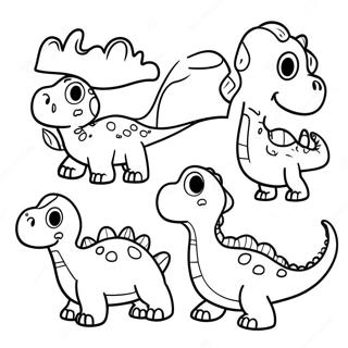 Fargglad Dinosauriefamilj Malarbild 8967-7332