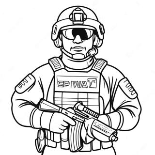 Swat Officer I Taktisk Utrustning Malarbild 9067-7409