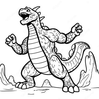 Giant Kaiju Strid Malarbild 9167-7492