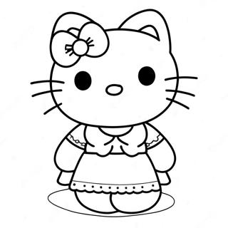 Hello Kitty I En Sot Klanning Malarbild 9217-7530