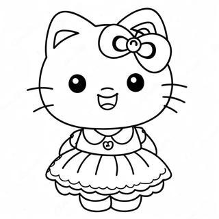 Hello Kitty I En Sot Klanning Malarbild 9217-7531