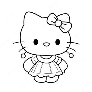 Hello Kitty I En Sot Klanning Malarbild 9217-7532