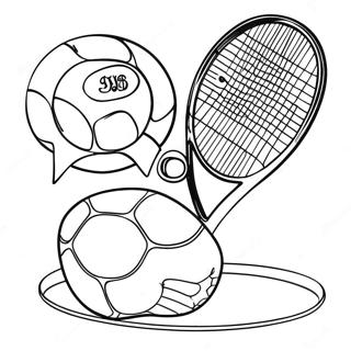 Tennisklubba Och Boll Farglaggningssida 9546-7786