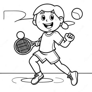 Entusiastisk Tennisspelare Serverar Farglaggningssida 9547-7789