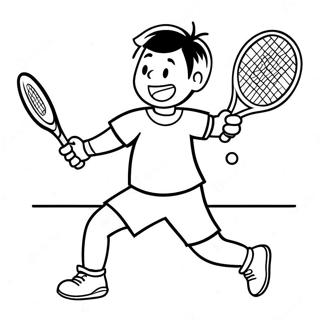 Entusiastisk Tennisspelare Serverar Farglaggningssida 9547-7790