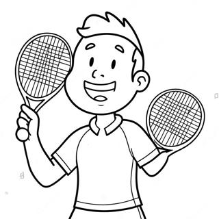 Entusiastisk Tennisspelare Serverar Farglaggningssida 9547-7791