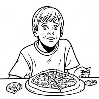 Kevin Mccallister Med Pizza Malarbild 9677-7894