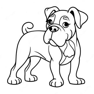 Lekfull Boxerhund Malarbild 9747-7960