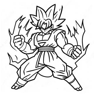 Goku Ultra Instinct I Stridsstallning Farglaggningssida 9757-7966