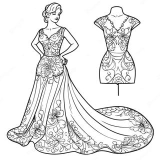 Elegant Coquette Med Blommig Klanning Farglaggningssida 9767 8040